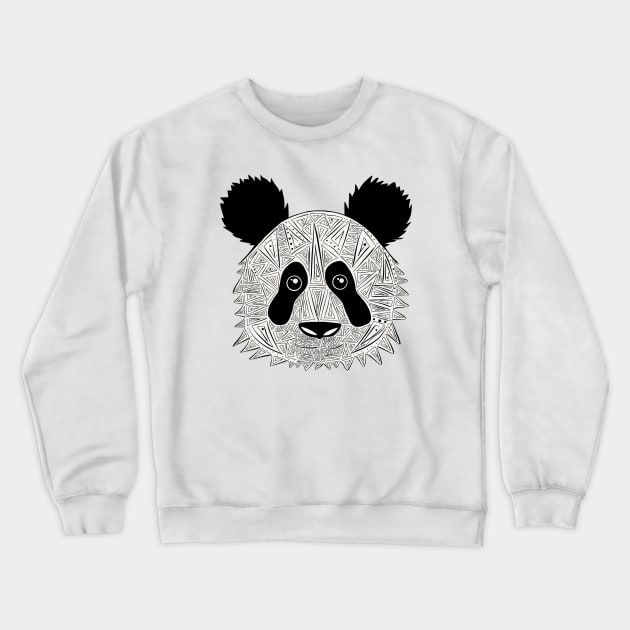 Geometric Panda Crewneck Sweatshirt by sophiafinearts